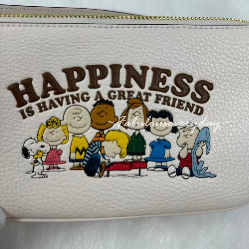 Coach X Peanuts Nolita 19 Shoulder Bag Wristlet Leather/Gold/Chalk Multi CBM76 - Picture 5 of 7